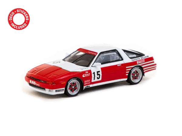 Tarmac Works 1/64 Toyota Supra Turbo (MA70) ETCC 1987 #15- HOBBY64 White & Red