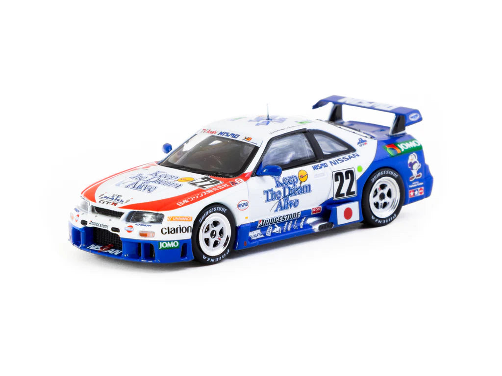 Tarmac Works 1/64 Nissan NISMO GT-R LM 24h of Le Mans 1995 n22 - HOBBY64 White & Blue - T64-067-95LM22