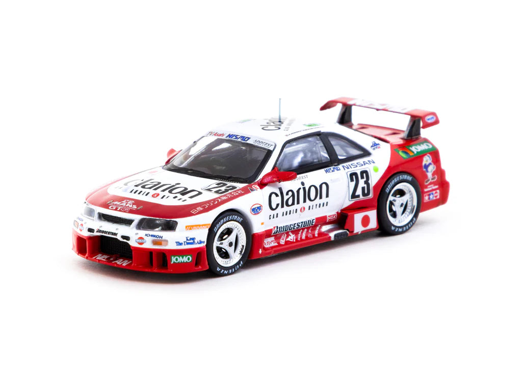 Tarmac Works 1/64 Nissan NISMO GT-R LM 24h of Le Mans 1995 Presentation #23 - HOBBY64 Red &  White - T64-067-95LM23