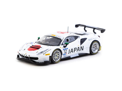 Tarmac Works X iXO Models 1/64 Ferrari 488 GT3 FIA GT Nations Cup 2018 n12 - Japan Special Edition - HOBBY64 White - T64-072-18GTN12