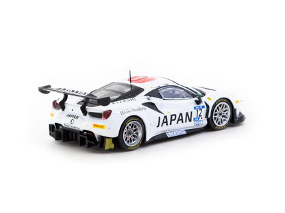 Tarmac Works X iXO Models 1/64 Ferrari 488 GT3 FIA GT Nations Cup 2018 n12 - Japan Special Edition - HOBBY64 White - T64-072-18GTN12