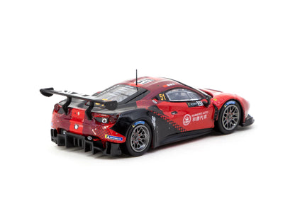 Tarmac Works x IXO Models 1/64 Ferrari 488 GT3 Macau GT Cup 2022 Harmony Racing #51 Red & Black - HOBBY64 - T64-072-22MGP51