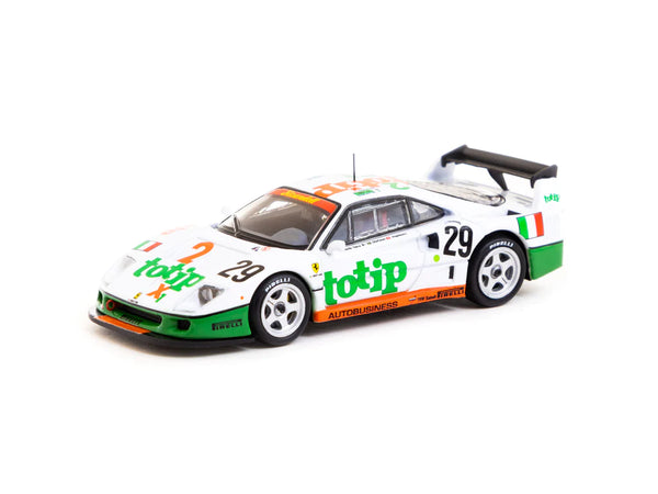 Tarmac Works X iXO Models 1/64 Ferrari F40 LM 24h of Le Mans 1994 #29  Totip- Hobby64 White & Green