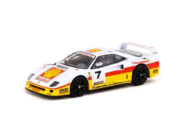 Tarmac Works X iXO Models 1/64 Ferrari F40 GT Italian GT Championship 1993 #7 - HOBBY64 White & Yellow