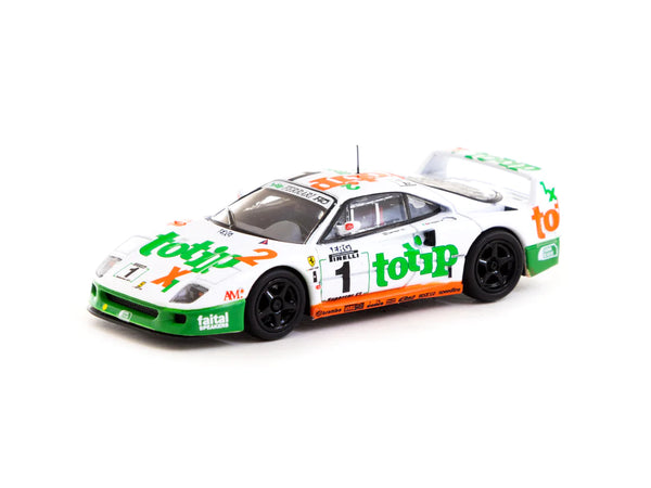 Tarmac Works x  iXO Models 1/64 Ferrari F40 GT Italian GT Championship 1994 #1 Hobby64 White & Green