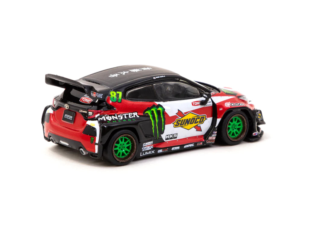 Tarmac Works 1/64 Pandem Yaris Drift - HOBBY64 Black & Red