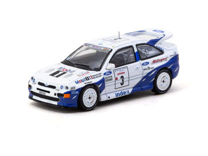 Tarmac Works 1/64 Ford Escort RS Cosworth Tour de Corse - Rallye de France 1993 Winner #3 HOBBY64 White & Blue - T64-081-93RDF03