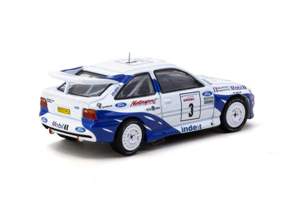 Tarmac Works 1/64 Ford Escort RS Cosworth Tour de Corse - Rallye de France 1993 Winner #3 HOBBY64 White & Blue - T64-081-93RDF03