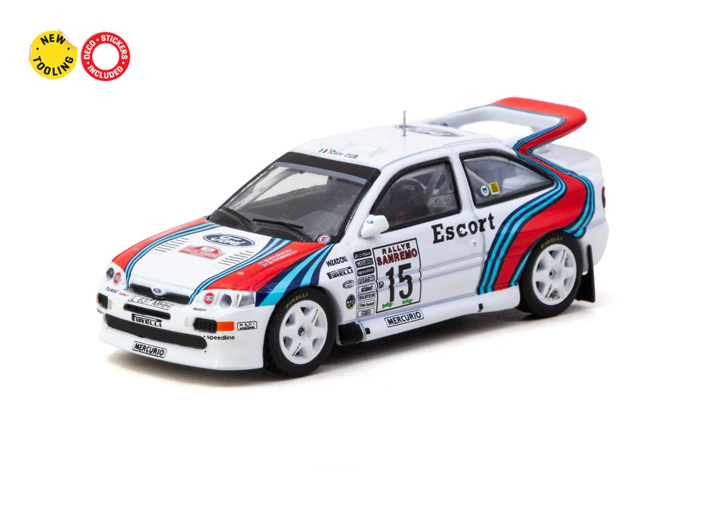 Tarmac Works 1/64 Ford Escort RS Cosworth WRC Rallye Sanremo 1994 #15 - HOBBY64 - T64-081-94RS15