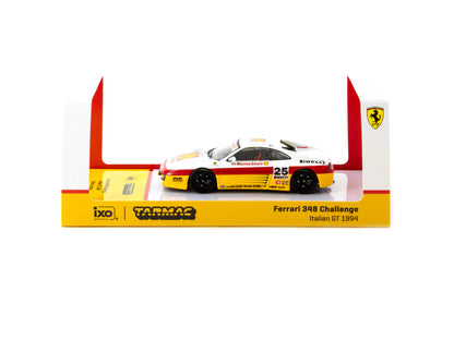 Tarmac Works X iXO Models 1/64 Ferrari 348 Challenge Italian GT 1994 n25 - HOBBY64 Yellow & White - T64-082-94IGT25