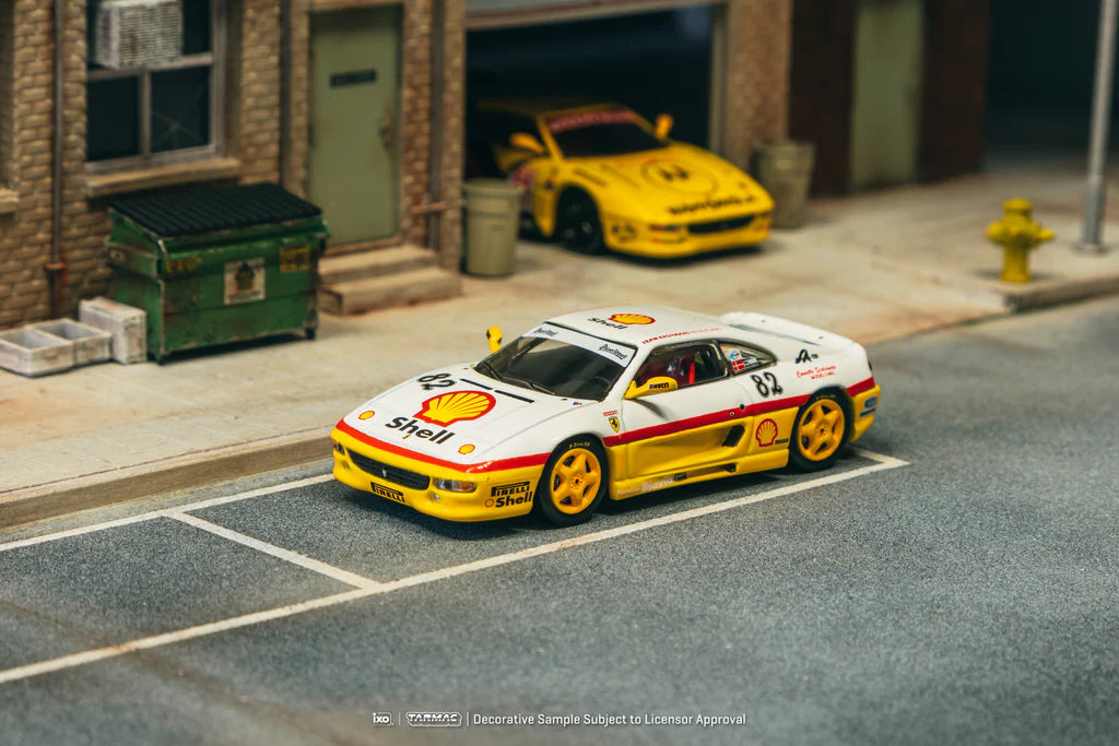 Tarmac Works X iXO Models 1/64 Ferrari F355 Challenge Ferrari F355 Challenge 1999 #82 - HOBBY64 White & Yellow - T64-083-99CHA82