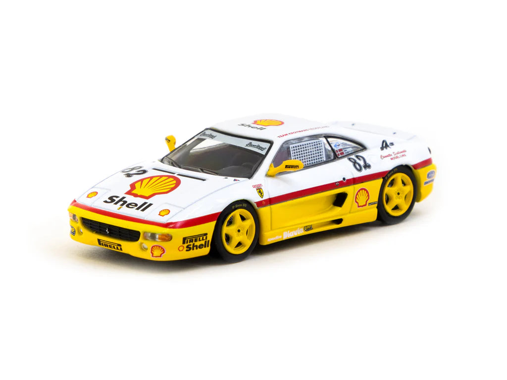 Tarmac Works X iXO Models 1/64 Ferrari F355 Challenge Ferrari F355 Challenge 1999 #82 - HOBBY64 White & Yellow - T64-083-99CHA82