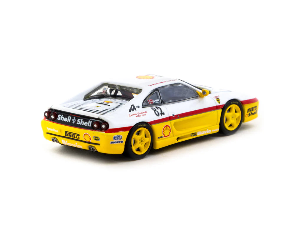 Tarmac Works X iXO Models 1/64 Ferrari F355 Challenge Ferrari F355 Challenge 1999 #82 - HOBBY64 White & Yellow - T64-083-99CHA82