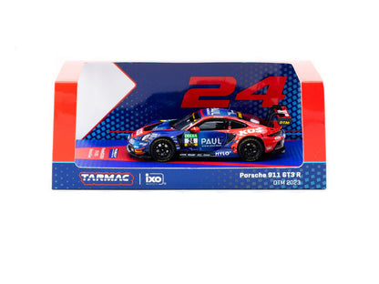 Tarmac Works x IXO Models 1/64 Porsche 911 GT3 R DTM 2023 Ayhancan Guven Blue & Red - Hobby64 - T64-084-23DTM24