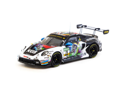 Tarmac Works 1/64 Porsche 911 GT3 R DTM 2023 #75 - HOBBY64 White & Black