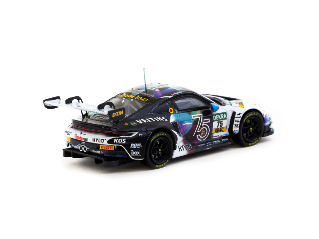 Tarmac Works 1/64 Porsche 911 GT3 R DTM 2023 #75 - HOBBY64 White & Black