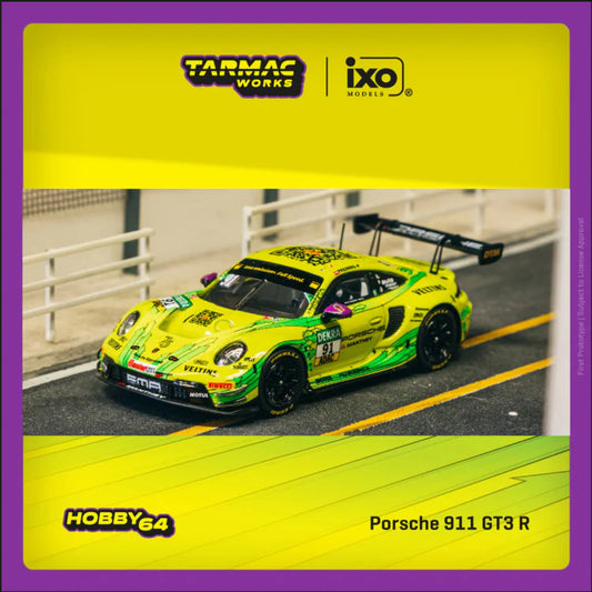 Tarmac Works X iXO Models 1/64 Porsche 911 GT3 R DTM Champion 2023 Thomas Preining Green - T64-084-23DTM91