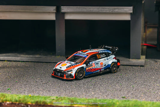Tarmac Works X iXO Models 1/64 Hyundai i20 N Rally1 Hybrid Rallye Monte-Carlo 2024 Winner #11 - HOBBY64 Blue - T64-089-24MCR11