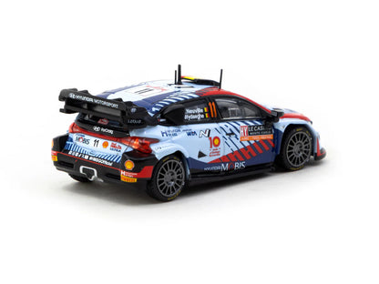 Tarmac Works X iXO Models 1/64 Hyundai i20 N Rally1 Hybrid Rallye Monte-Carlo 2024 Winner #11 - HOBBY64 Blue - T64-089-24MCR11