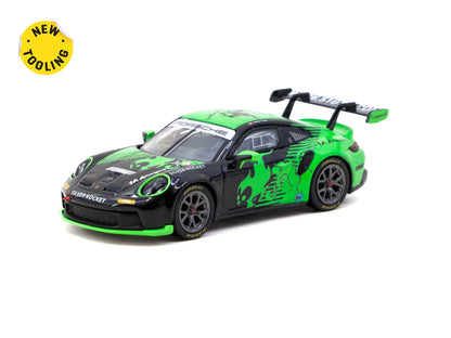 Tarmac Works x iXO Models 1/64 Porsche 911 GT3 Cup (992) Fire Monkey Motorsport - HOBBY64 Green - T64-093-FMM