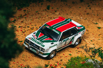 Tarmac Works 1/64 FIAT 131 ABARTH Rally Rallye de Portugal - Vinho do Porto 1978 Winner #04 White & Green - HOBBY64 - T64-094-78RP04