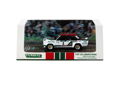 Tarmac Works 1/64 FIAT 131 ABARTH Rally Rallye de Portugal - Vinho do Porto 1978 Winner #04 White & Green - HOBBY64 - T64-094-78RP04