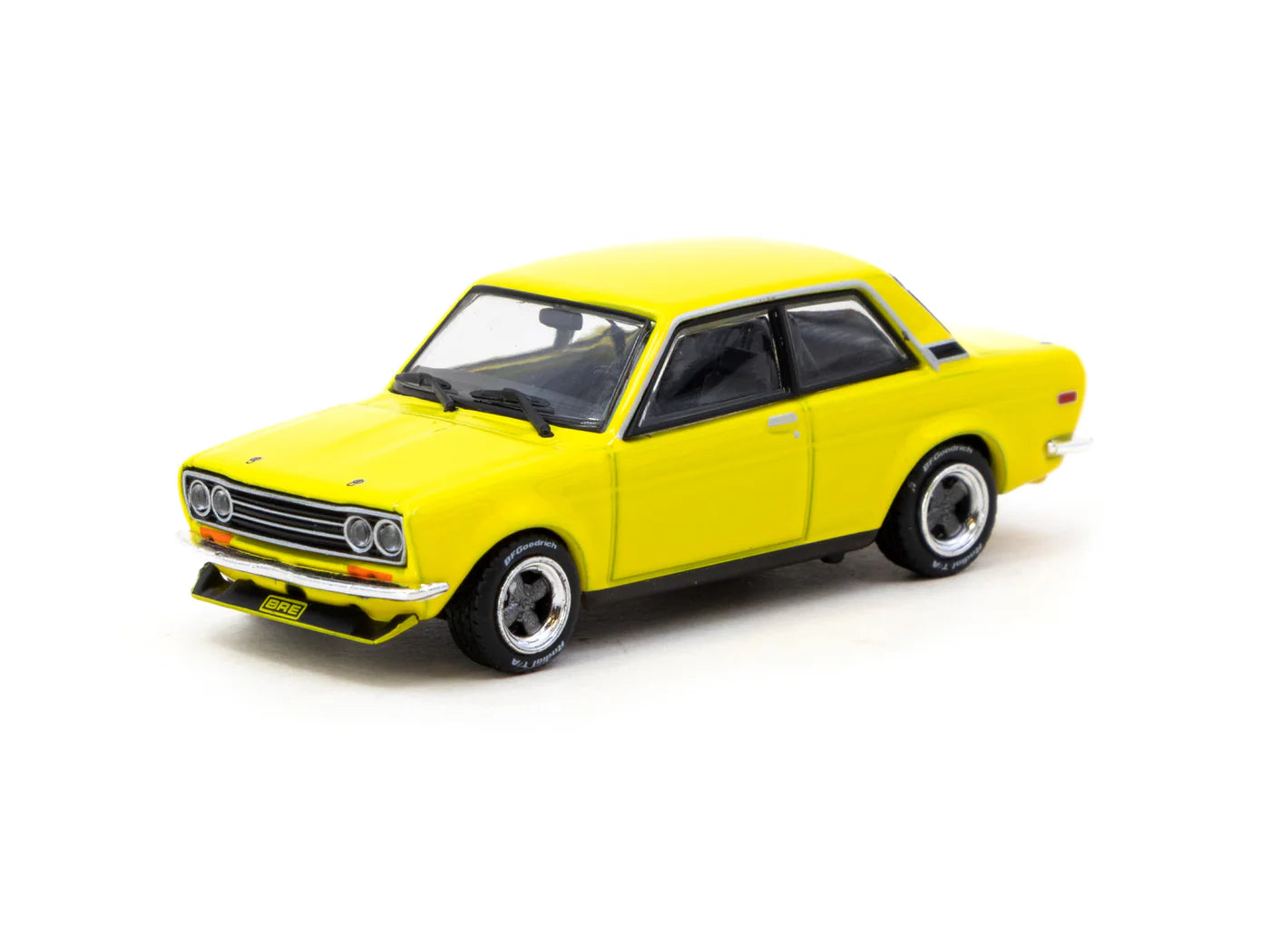 Tarmac Works 1/64 BRE Datsun 510 Brock Buster Peter Brock – USA Special Edition Yellow ROAD64 - T64R-052-BB