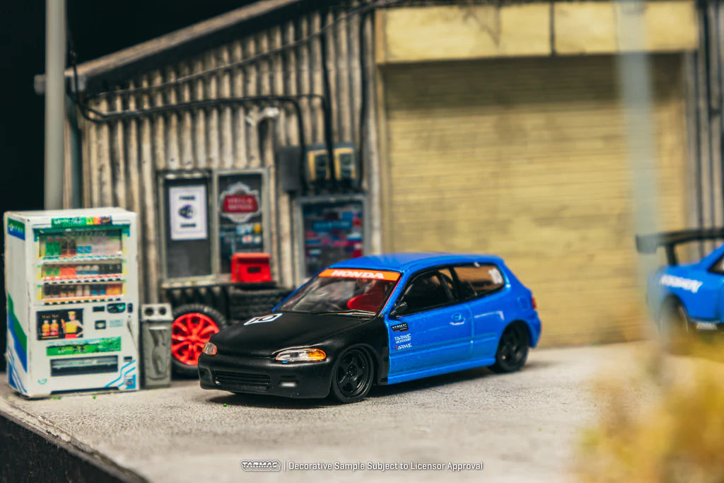 Tarmac Works 1/64 Honda Civic EG6 Tarmac Works 10th Anniversary - HOBBY64 Blue - T64-TL001-10tH