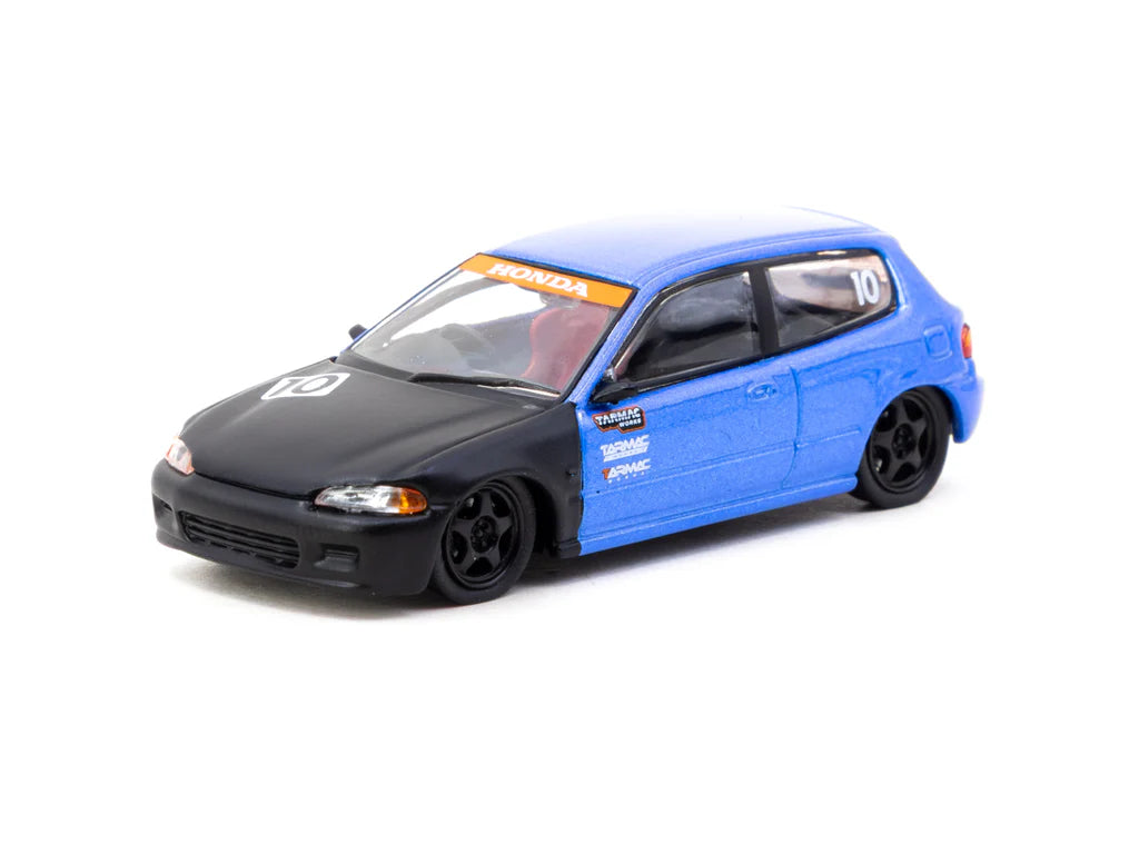 Tarmac Works 1/64 Honda Civic EG6 Tarmac Works 10th Anniversary - HOBBY64 Blue - T64-TL001-10tH