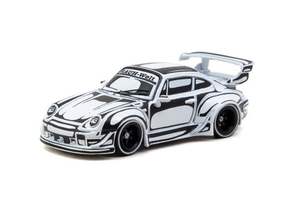 Tarmac Works 1/64 RWB 993 Designed by Joshua Vides - HOBBY64 White & Black - T64-TL017-JV
