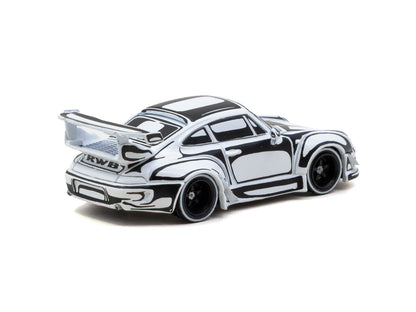 Tarmac Works 1/64 RWB 993 Designed by Joshua Vides - HOBBY64 White & Black - T64-TL017-JV