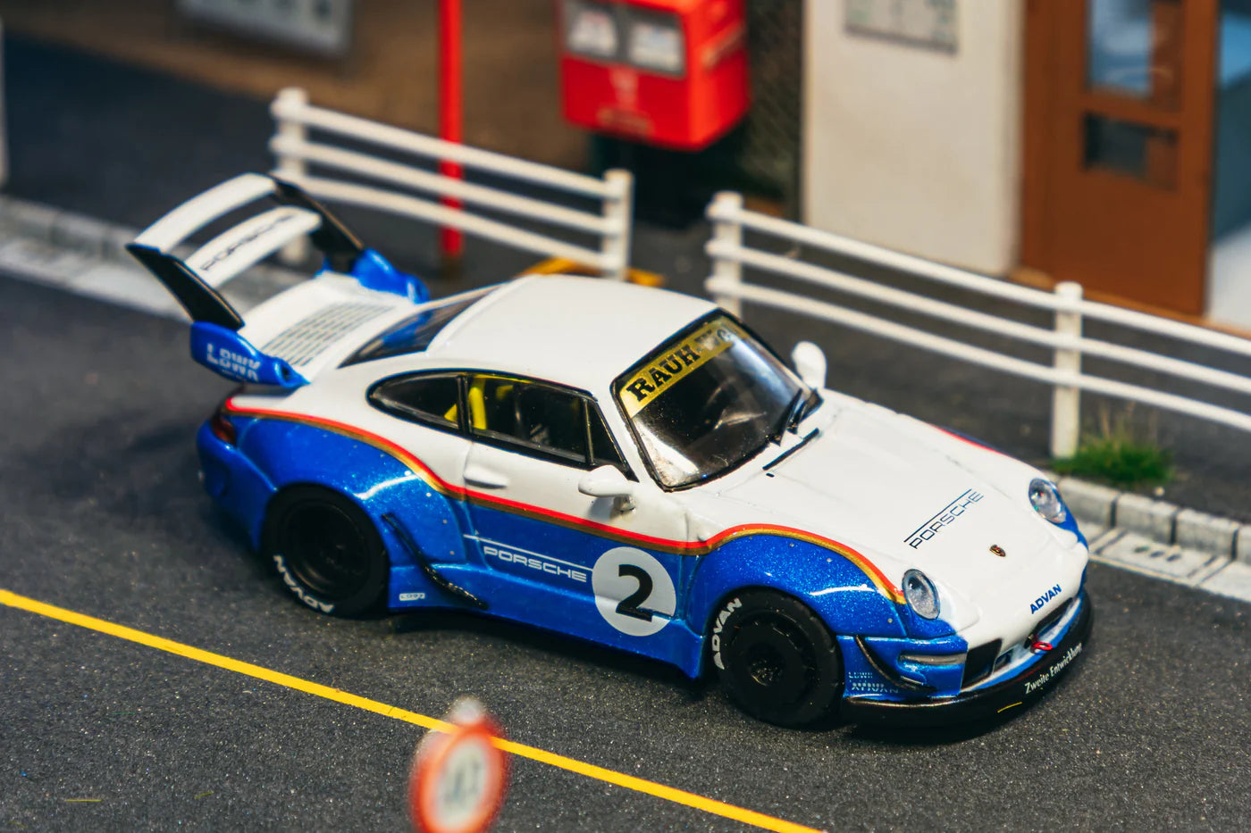 Tarmac Works 1/64 RWB 993 Liberty Walk with Container Packaging White & Blue - HOBBY64 - T64-TL017-LBWK2