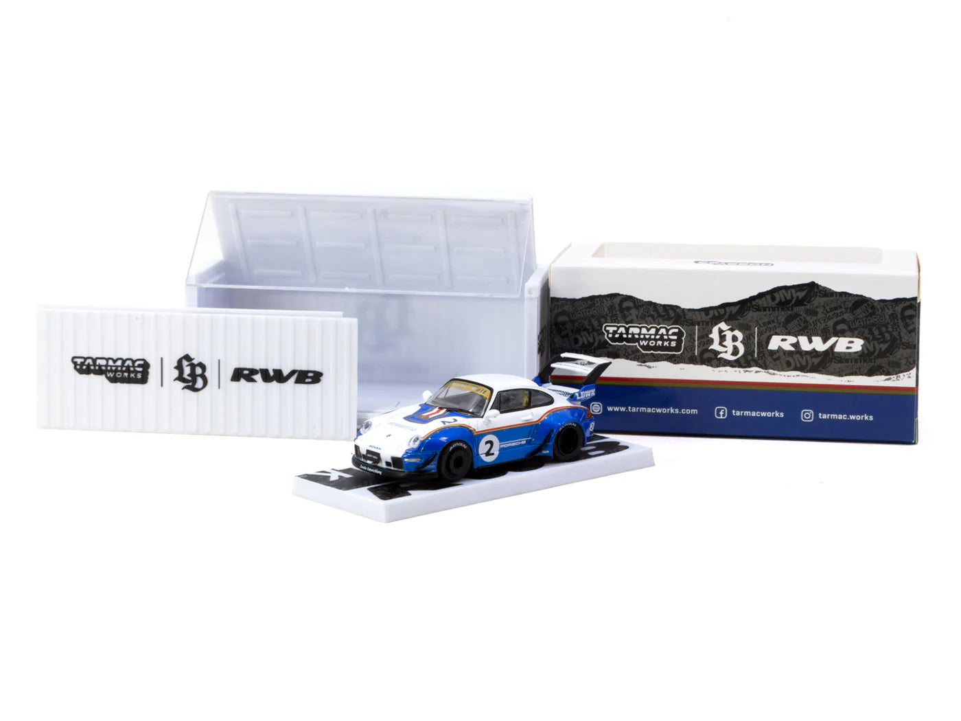 Tarmac Works 1/64 RWB 993 Liberty Walk with Container Packaging White & Blue - HOBBY64 - T64-TL017-LBWK2