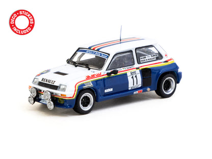 Tarmac Works 1/64 Renault 5 Turbo Rally Costa Brava 1985 #11 - HOBBY64 White & Blue