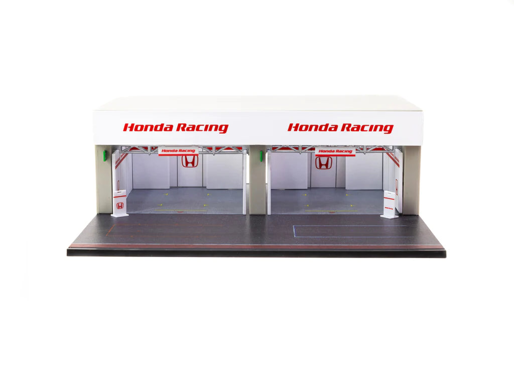 Tarmac Works 1/64 Accessories Pit Garage Diorama - Honda Racing - PARTS64
