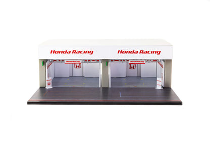 Tarmac Works 1/64 Accessories Pit Garage Diorama - Honda Racing - PARTS64