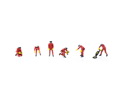 Tarmac Works x American Diorama 1/64 Figures Set - Pit Crew Red - COLLAB64