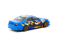 Tarmac Works 1/64 x One Piece Model Car Collection VOL.1 COLLAB64 Sanji Toyota Chaser JZX100 Blue  - Open Box