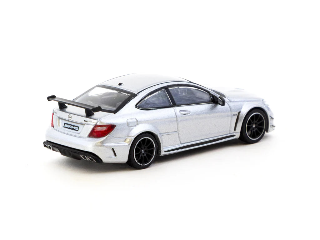 Tarmac Works 1/64 Mercedes-Benz C 63 AMG Coupé Black Series Silver Metallic - GLOBAL64 - T64G-009-SL