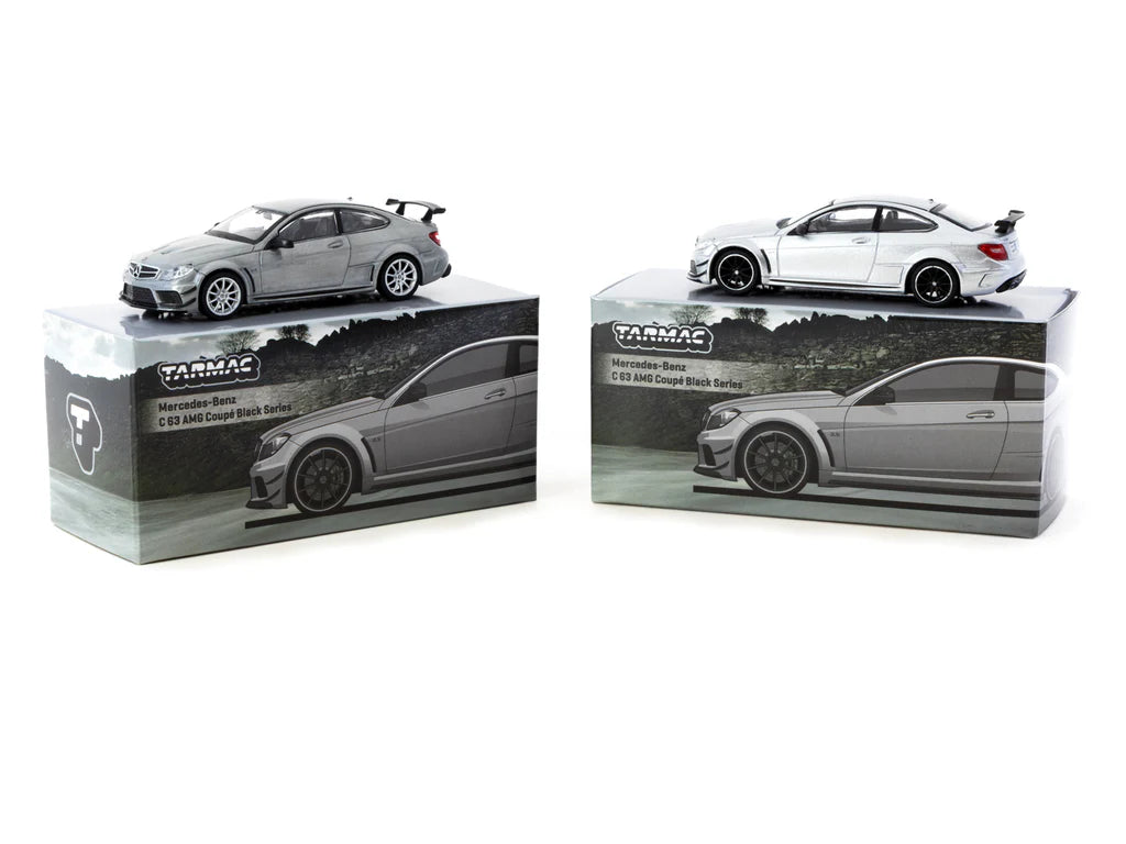 Tarmac Works 1/64 Mercedes-Benz C 63 AMG Coupé Black Series Silver Metallic - GLOBAL64 - T64G-009-SL