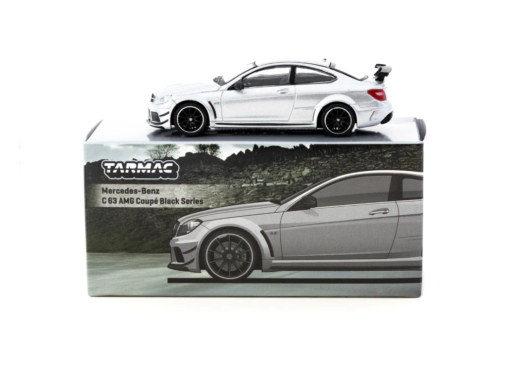 Tarmac Works 1/64 Mercedes-Benz C 63 AMG Coupé Black Series Silver Metallic - GLOBAL64 - T64G-009-SL