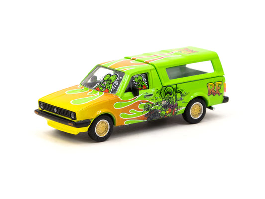 Schuco x Tarmac Works 1/64 Volkswagen Caddy - Rat Fink - COLLAB64 Green