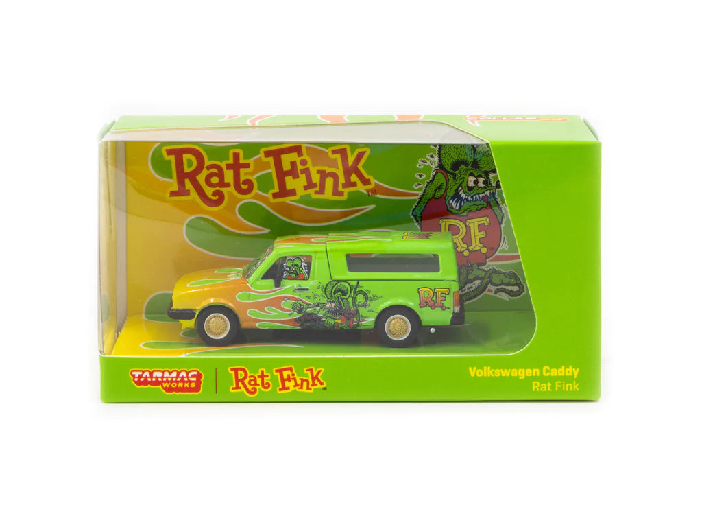 Schuco x Tarmac Works 1/64 Volkswagen Caddy - Rat Fink - COLLAB64 Green