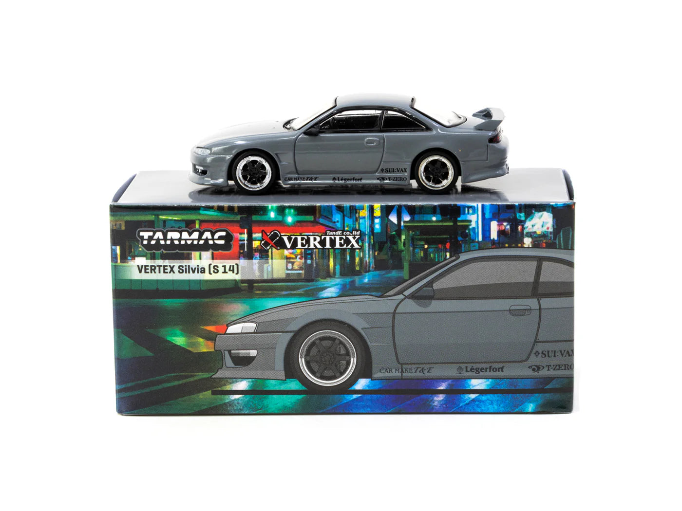 Tarmac Works 1/64 VERTEX Nissan Silvia (S14) Grey - GLOBAL64 - T64G-018-GY