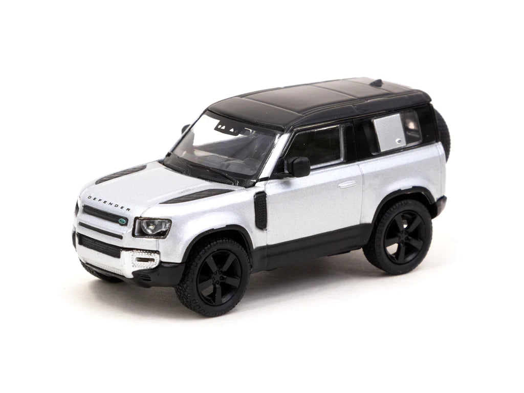 Tarmac Works 1/64 Land Rover Defender 90 Silver Metallic - GLOBAL64