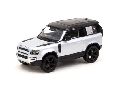 Tarmac Works 1/64 Land Rover Defender 90 Silver Metallic - GLOBAL64