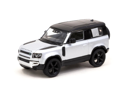 Tarmac Works 1/64 Land Rover Defender 90 Silver Metallic - GLOBAL64