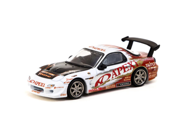 Tarmac Works 1/64 A'PEXi Stage-D FD RX-7 - GLOBAL64 Mazda White & Red