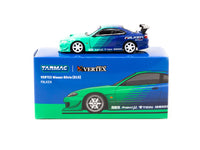 Tarmac Works 1/64 VERTEX Nissan Silvia (S15) FALKEN - GLOBAL64 Blue & Green