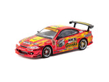 Tarmac Works 1/64 HKS Hiper Nissan Silvia RS-2 Chrome Red Special Edition - GLOBAL64